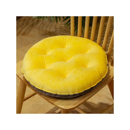 1 x Stolsgolvkudde Rund Komfort Sittkudde (Gul Rund)