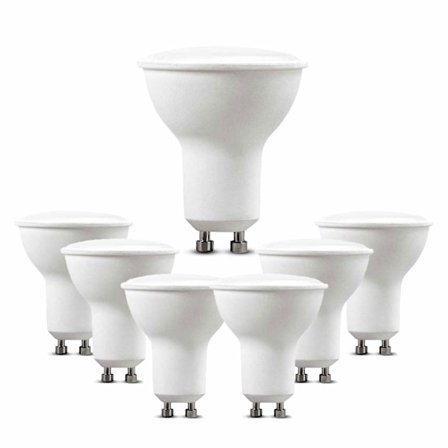 6 kpl 5W Gu10 LED-lamppu, lämmin valkoinen 4000K korkea kirkkaus [Energiatehokkuusluokka A+]