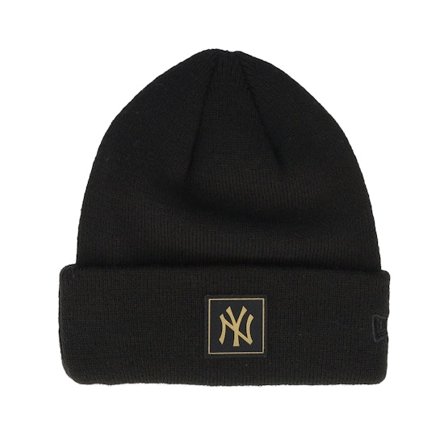 New Era - MLB Noir cuff Bonnet - Kids New York Yankees Metallic Beanie Black Cuff @ Hatstore