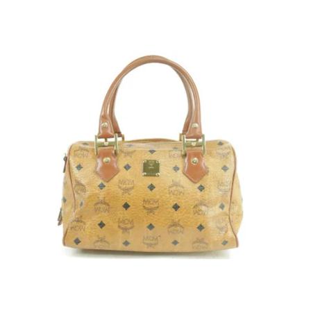 MCM Pre-owned, Pre-owned Coated canvas handbags Bruin, Dames, Maat:ONE Size,stof