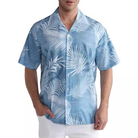 Herr Hawaiian Skjortor Kortärmad Knapp Ned Casual Skjortor Tryckta Strand Skjortor
