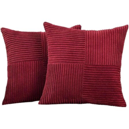 Tvådelat örngottset - Örngott i manchesterlapptäcke - 45x45 cm - Röd