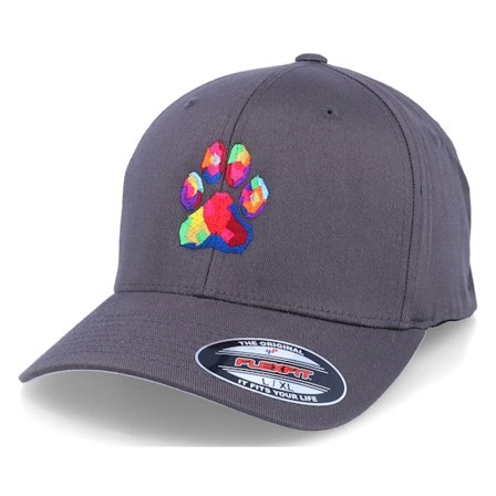 Iconic - Dog Paw Colors Dark Grey Flexfit Flexfit Grey Cap - @ Hatstore
