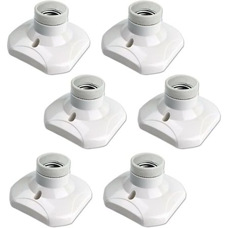 Flammehæmmende E27 Lampefod, Praktisk Loftlampeholder med Nem Installation til Værkstedstrappe-miljøer (6 Stykker)