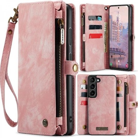 Multi-Slot, 2 i 1, Pung Etui, Galaxy S24 Plus, Pink