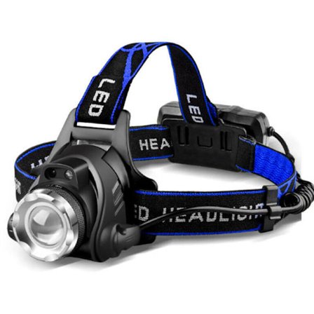 Kraftig Oppladbar LED Hodelykt, Justerbar Hodelykt med 3 Moduser og ChasUSB-port, 2 x 18650 batterier