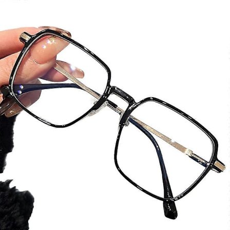 Motebriller Anti Blått Lys Briller for Kvinner Store Ramme Kvadratiske Briller Datamaskin Lesebriller (FMY)