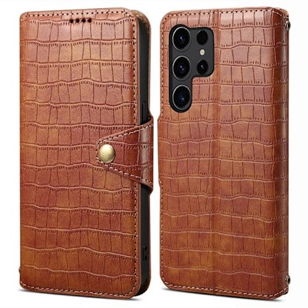 For Samsung Galaxy S24 Ultra Mobiltelefondeksel Fallsikkert Krokodilleteksturdeksel [db]