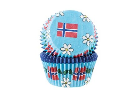 CACAS Muffinsform Norske Flagg 50stk