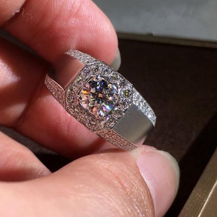 Handgjorda breda ringar Zircon 925 silver gåva