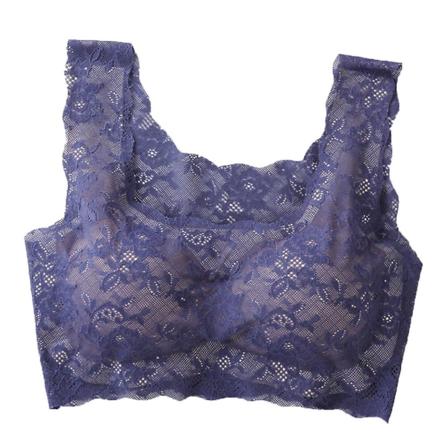 Japanilainen tyyli Saumaton Yksikokoinen Rintaliivi Seksikäs Pitsi Rintaliivi Alusvaatteet Naisille Koko Xl (sininen)SininenXL Blue XL