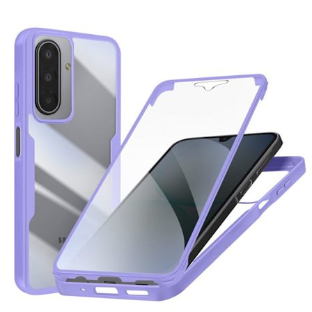 Fuldt dæksel til Galaxy A17 med silikonekant og lyserød berøringsmembran