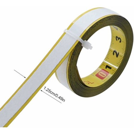 Självhäftande måttband i meter - med limtejp för snickare Hemmabruk - Symaskinsdekal - (2 m)