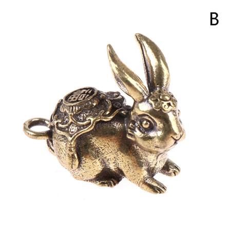 Nyttår Solid kobber Zodiac Lucky Statue Ornament nøkkelring S