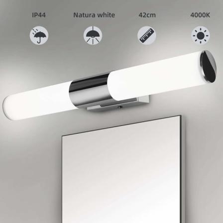 40cm 16W Hopeanvalkoinen Highlight Light Kylpyhuoneen Led Peili Etuvalo LED Makuuhuoneen Seinävalaisin Meikkiin, Kylpyhuoneeseen
