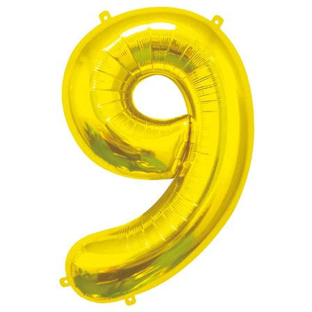 Sifferballong Guld 85cm "0-9" Siffra 9 - Partyninja.se