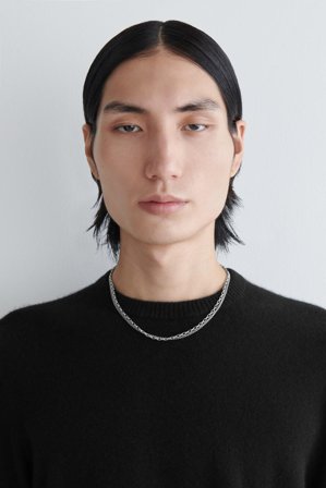 COS Men's Double Chain Necklace in Silver-coloured