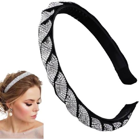 Hårbånd til kvinder, strass-hårbånd til kvinder, hårbånd til damer, sølvfarvet krystalhårbånd