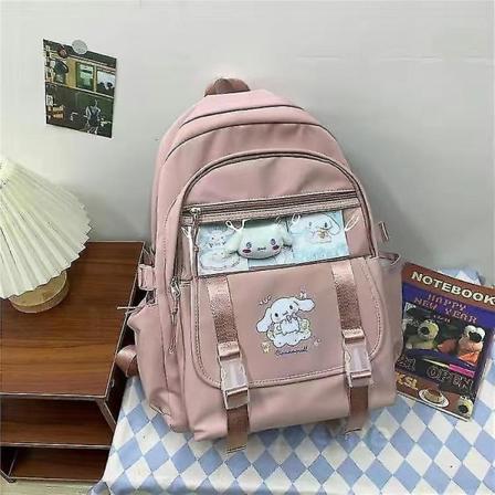 Kawaii Sanrio Mymelody Kuromi Cinnamoroll Pompom Purin Ny Rygsæk Tegneserie Stor Kapacitet Student Skoletaske Udendørs Rygsæk X