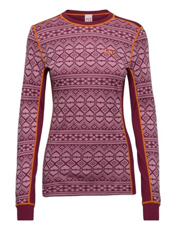 Hjerte Ls Base Layer Tops Vaaleanpunainen Kari Traa