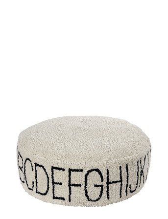Lorena Canals Pouffe Abc Natural - Black - Cream - 20X 70X 70CM