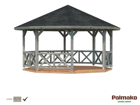 Palmako Betty Paviljong 18 m², utan golv, grå, impregnerad, Uterum