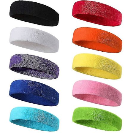 10 stk. Sports Pandebånd til Mænd og Kvinder, Svedbånd, Elastisk Hårbånd Ikke