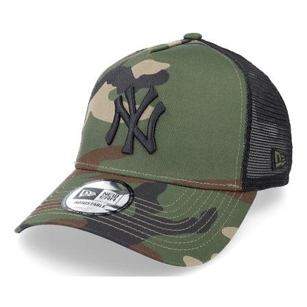 New Era - MLB Camo trucker Cap - New York Yankees Clean Camo/Black A-Frame Trucker @ Hatstore