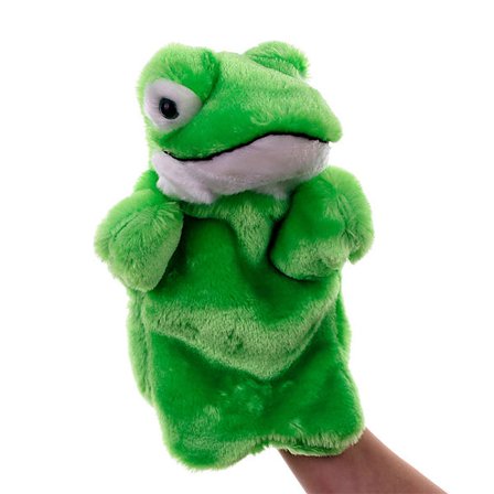 Yksi (sammakko, korkeus 25 cm) lapsen käsinukke, Deluxe Plush Hand Pup