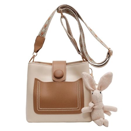 Ny Pu Tote Bag Mode Handväska Axelväska Joker Retro Slung Bucket Bag