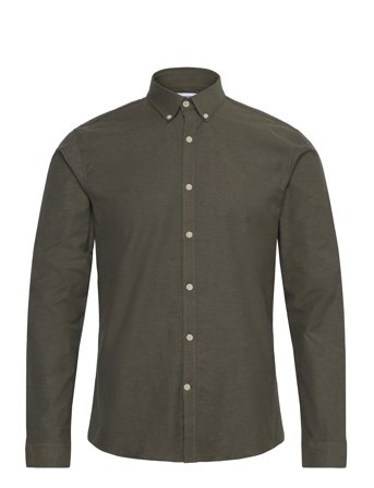 Yarn Dyed Oxford Superflex Shirt Khaki Lindbergh