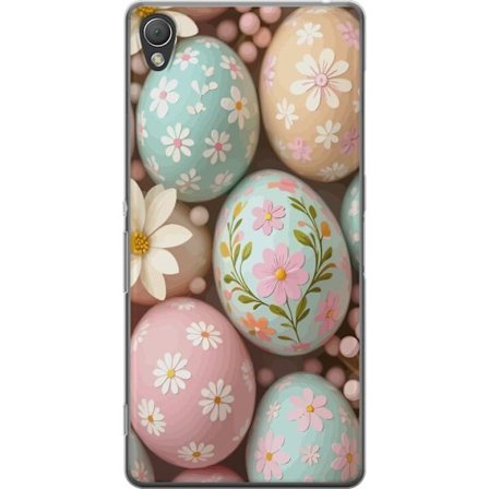 Yhteensopiva Puhelinkuori Sony Xperia Z3 Pastellivärisiä pääsiäismunia, joissa on käsimaalatut kukat ja keväinen tunnelma pehmeässä koristeko