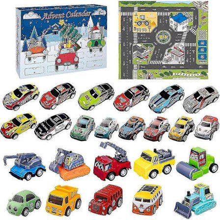 Julekalender 2023, Bil Blind Box-sett, Biljulekalender, Biljulekalender 24 dagers overraskelse, Biljulekalender Julegave