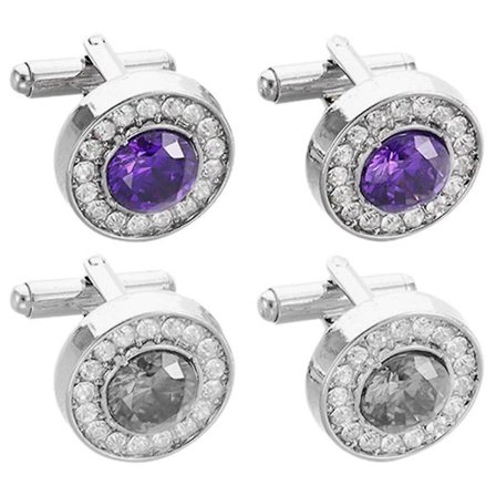 2 par manschettknappar i smoking, manschettknappar för män, runda kostymbotoner, klädsmycken accessoarer (1,77X1,77X1,00CM, som visas på bilden)