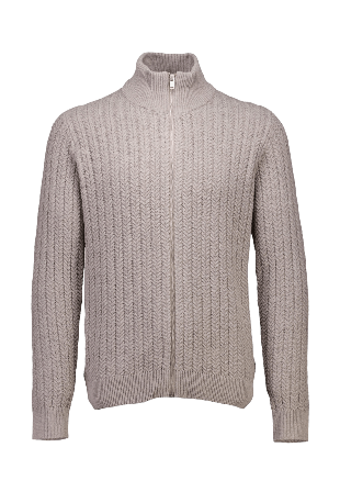 Lindbergh Recycle cabel knit zip cardigan Tröjor Herr Brun 3XL