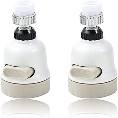 Sæt med 2 bevægelige køkkenarmaturhoveder, vandbesparende armaturlufter 360° rotation, anti-stænkarmaturmundstykke med filter