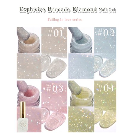 1-8 st ZH Japansk Sommar Gel Nagellack Skönhet Honung Blå Rosa Nagel Serie Ny Stil Glitter Sprängande Diamant Gel Nagelkonst