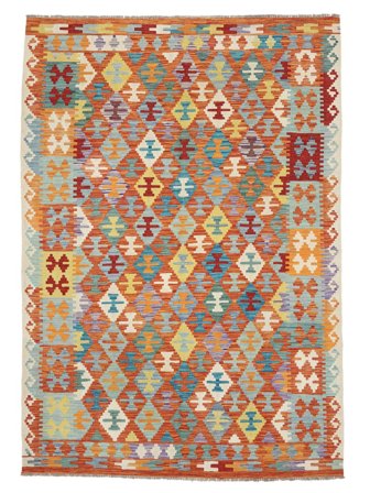 Hand Woven Kilim Afghan Old Style Rug 203X291