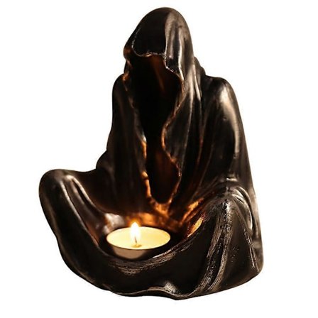 Spökljusstake Halloween Skräck Gotisk Ljusstake Gotisk Läskig Värmeljushållare Skräck Ljusstake Svart