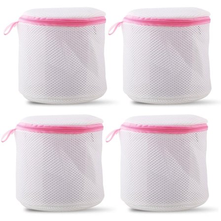 4-pakning BH-vaskepose 16x14 cm BH-vaskemaskinpose Tøyvask med glidelås Vaskepose Vaskenett Gjenbrukbart for intime underklær og