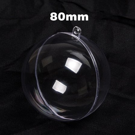 Klare Fyldbare Ornamenter Plastikkugle DIY Vedhæng Nøglering Dekoration Forsyninger 80mm