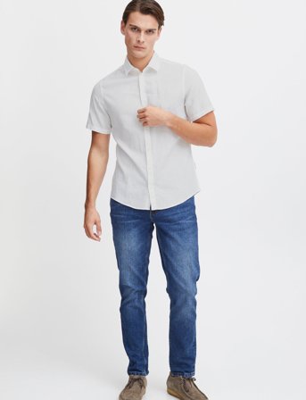 Casual Friday Cfaksel Ss Linen Mix Shirt - White - XL