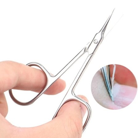 Cuticle Nipper Rustfritt Stål Buet Tips Tynn Blade Cuticle Saks Negleklippere
