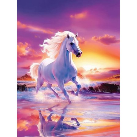 30 x 40 cm, Hest Diamantmaleri Broderi Diamant Maleri