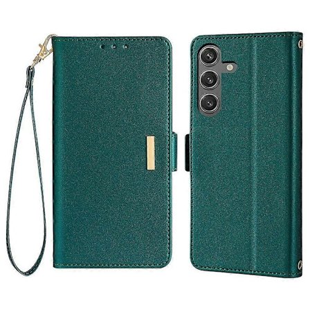 För Samsung Galaxy S25 Läderplånboksfodral RFID-blockerande Ställskydd med Handrem