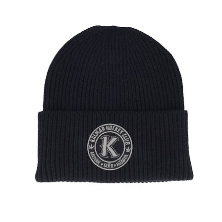 Hatstore - Noir cuff Bonnet - Kalmar HC Black/Stealth Grey Patch Black Oversized Cuff @ Hatstore