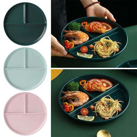 Tallerken med 3 rum - Runde plasttallerkener