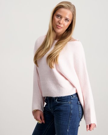 Gina Tricot Young 14+ 14+ knitted poncho sweater Roze Truien Meisjes - Kids Brand Store