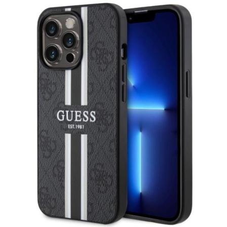 Guess iPhone 13 Pro/13 Mobilskal MagSafe 4G Printed Stripes - Sort