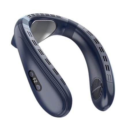 Halsbandsfläkt Personlig Fläkt Halsbandsfläkt Bärbar Fläkt Halsbandsfläkt Kylning Vit-FÄRG: Mörkblå